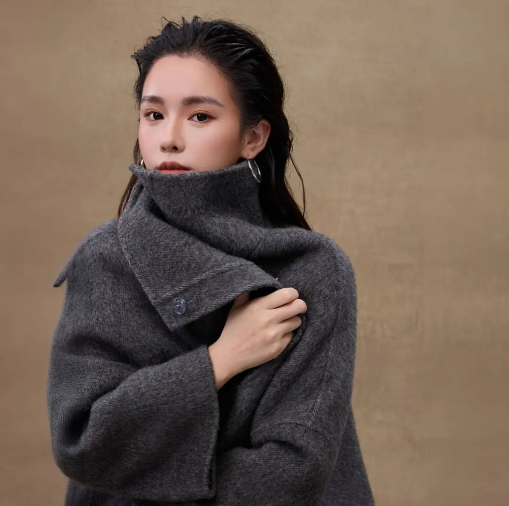 The Mayfair Tri-Blend Coat in Yak, Silk, and Wool QMA740