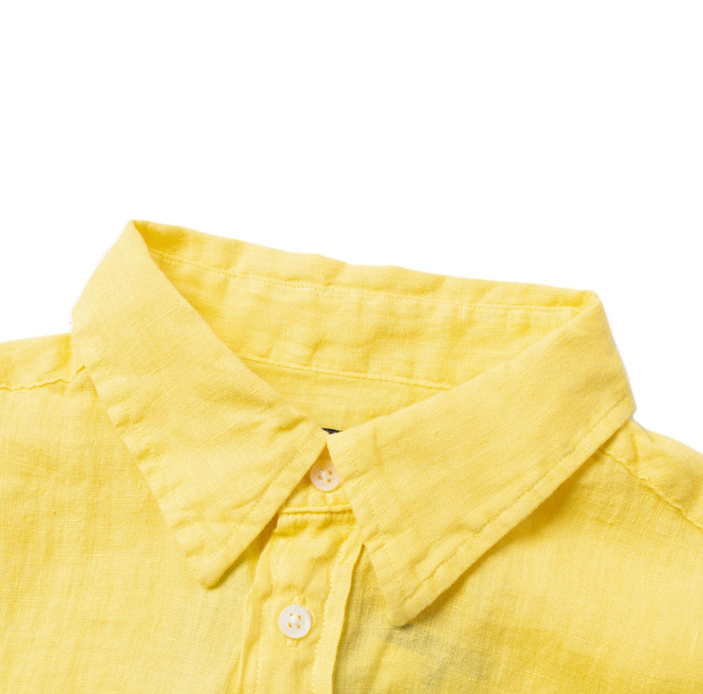 100%Linen Old Money Style Polo Long Sleeve Shirt Unsex