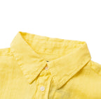 100%Linen Old Money Style Polo Long Sleeve Shirt Unsex