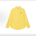 100%Linen Old Money Style Polo Long Sleeve Shirt Unsex