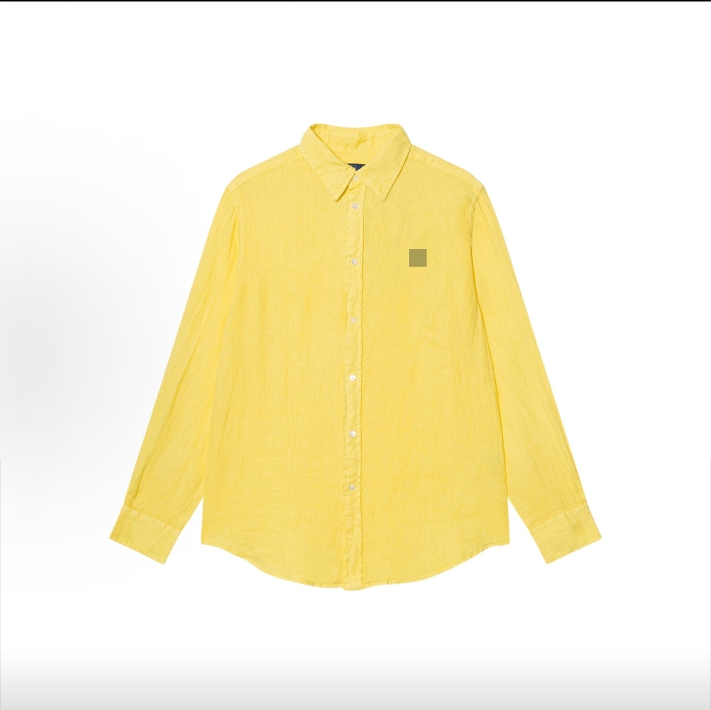 100%Linen Old Money Style Polo Long Sleeve Shirt Unsex