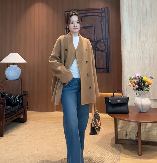 Cashmere & wool women's coat 25219