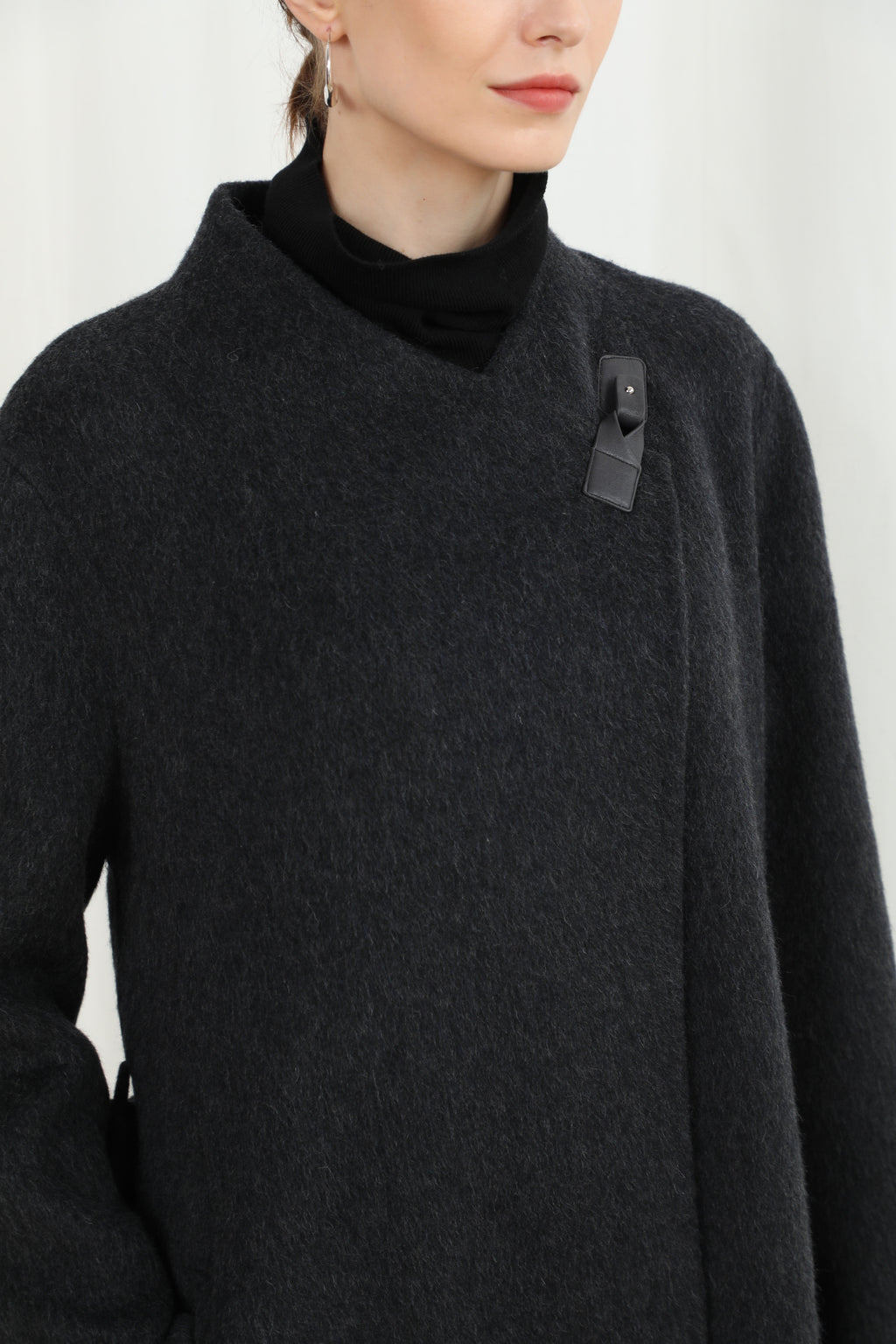 The Mayfair Structured Coat with Genuine Leather Accents 99007-2