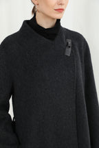 The Mayfair Structured Coat with Genuine Leather Accents 99007-2