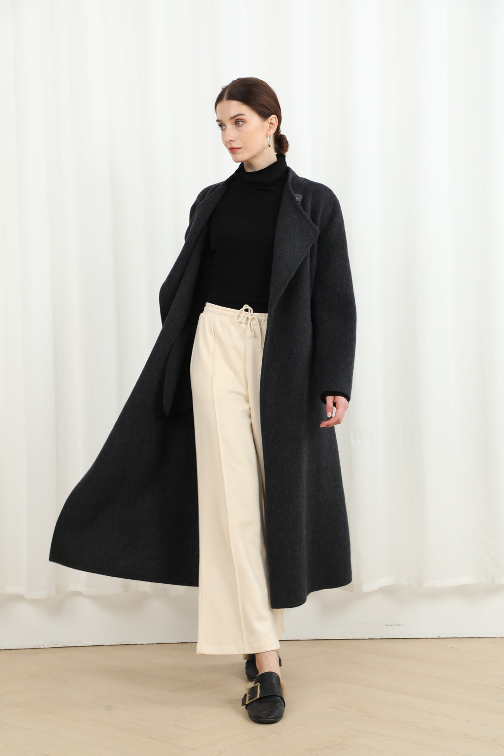The Mayfair Structured Coat with Genuine Leather Accents 99007-2
