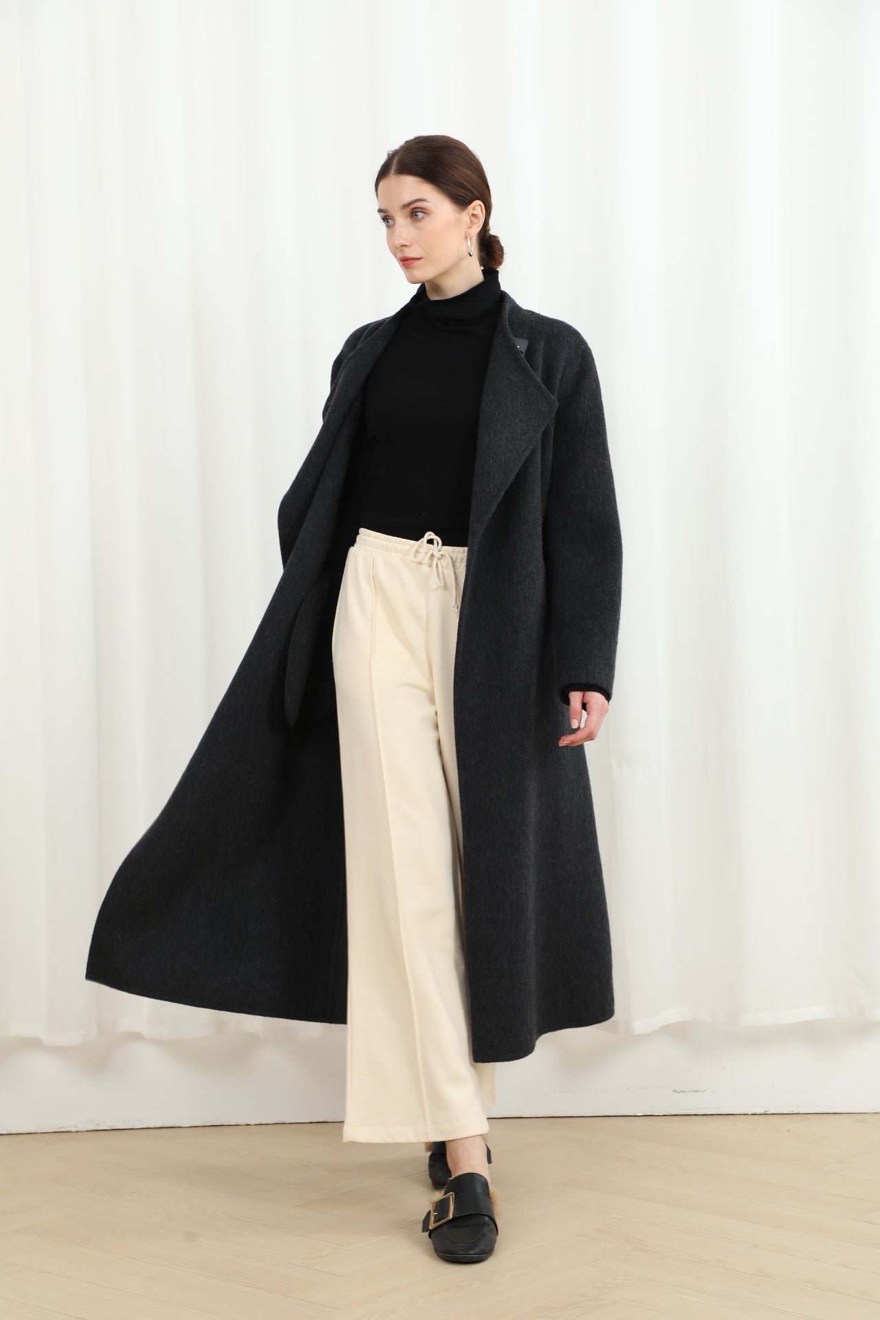 The Mayfair Structured Coat with Genuine Leather Accents 99007-2