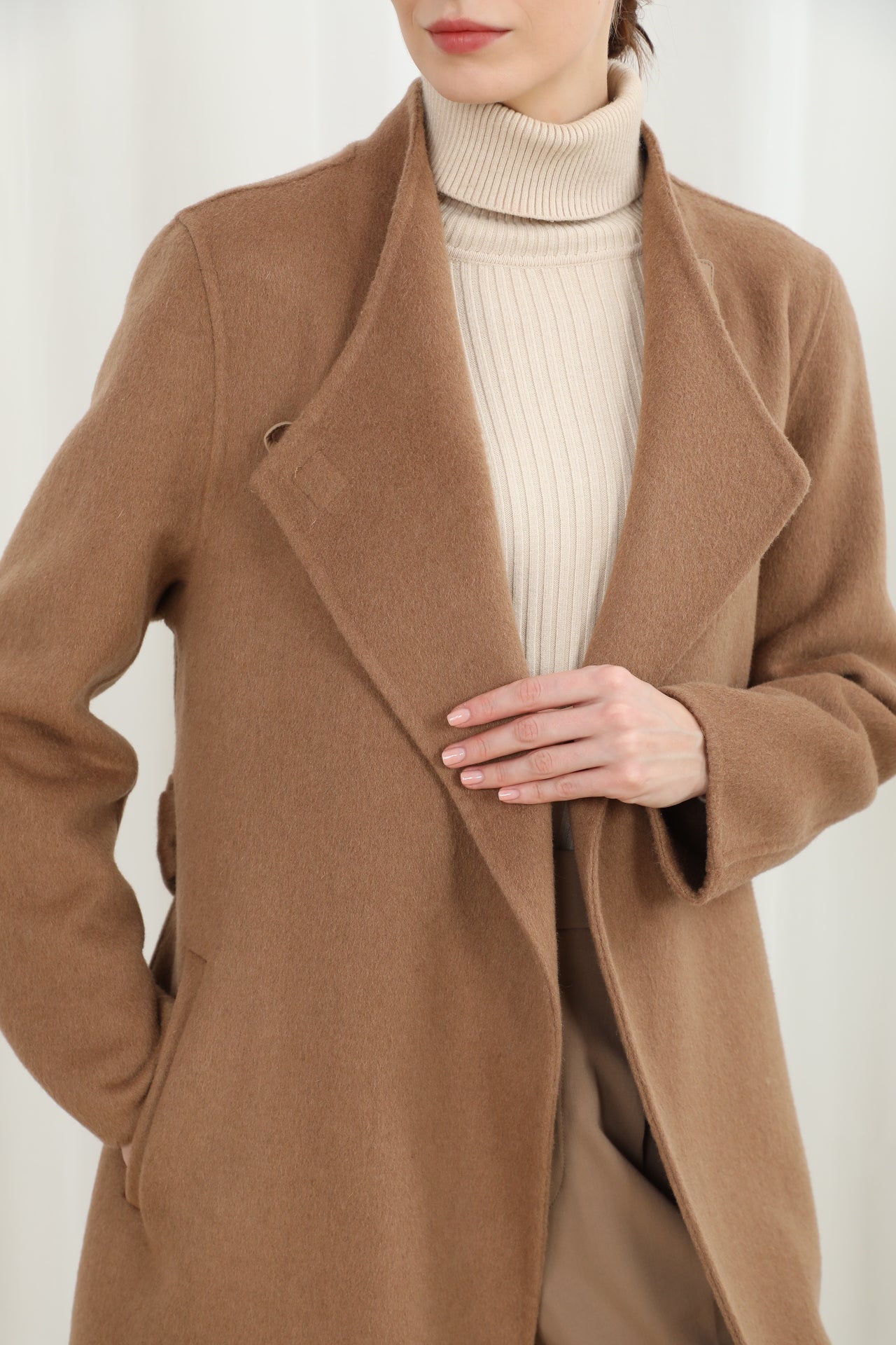 The Mayfair Structured Coat with Genuine Leather Accents 99007-2