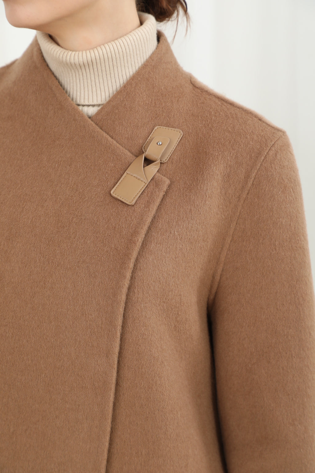 The Mayfair Structured Coat with Genuine Leather Accents 99007-2