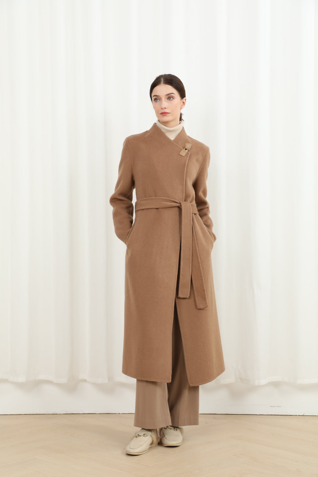 The Mayfair Structured Coat with Genuine Leather Accents 99007-2