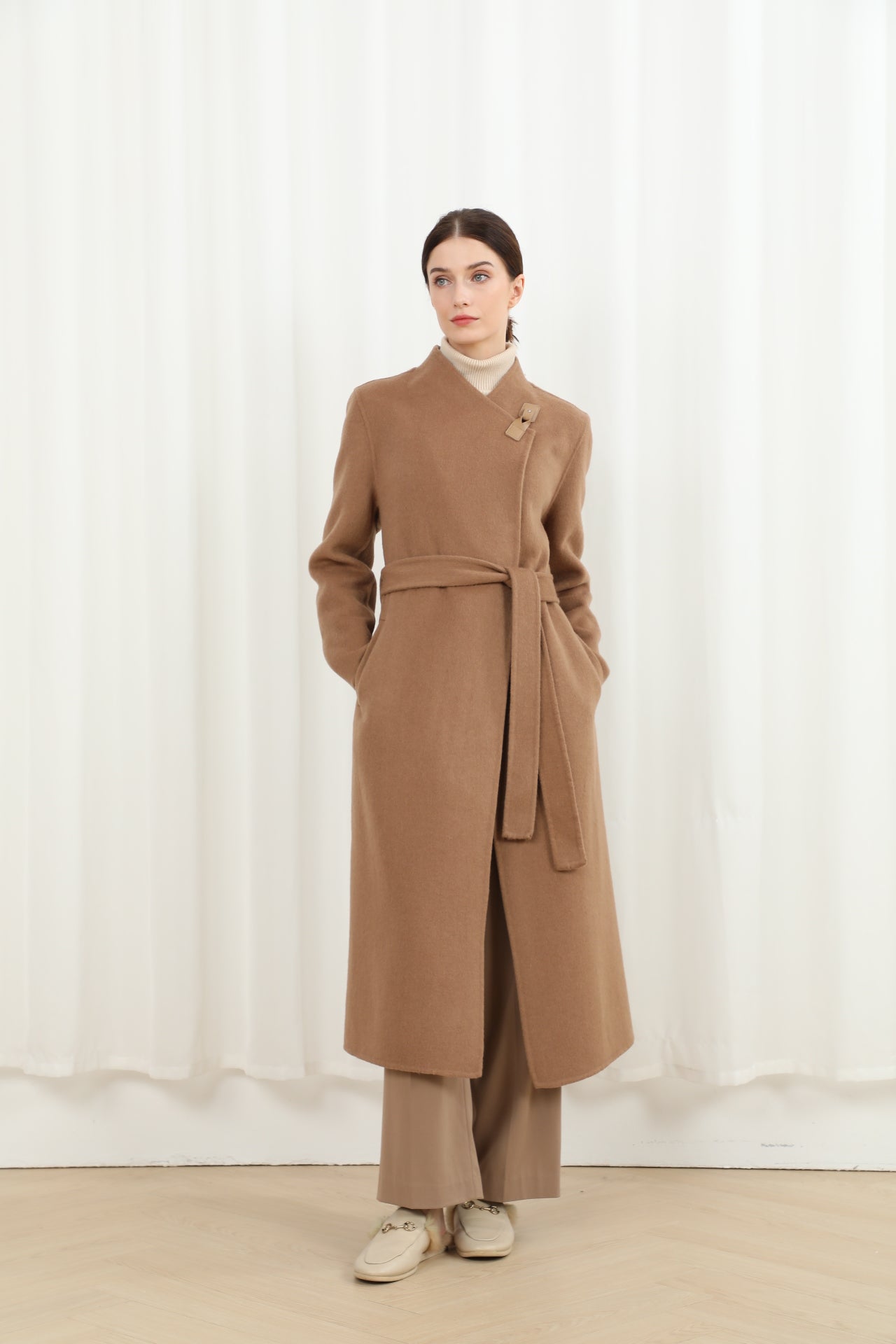 The Mayfair Structured Coat with Genuine Leather Accents 99007-2