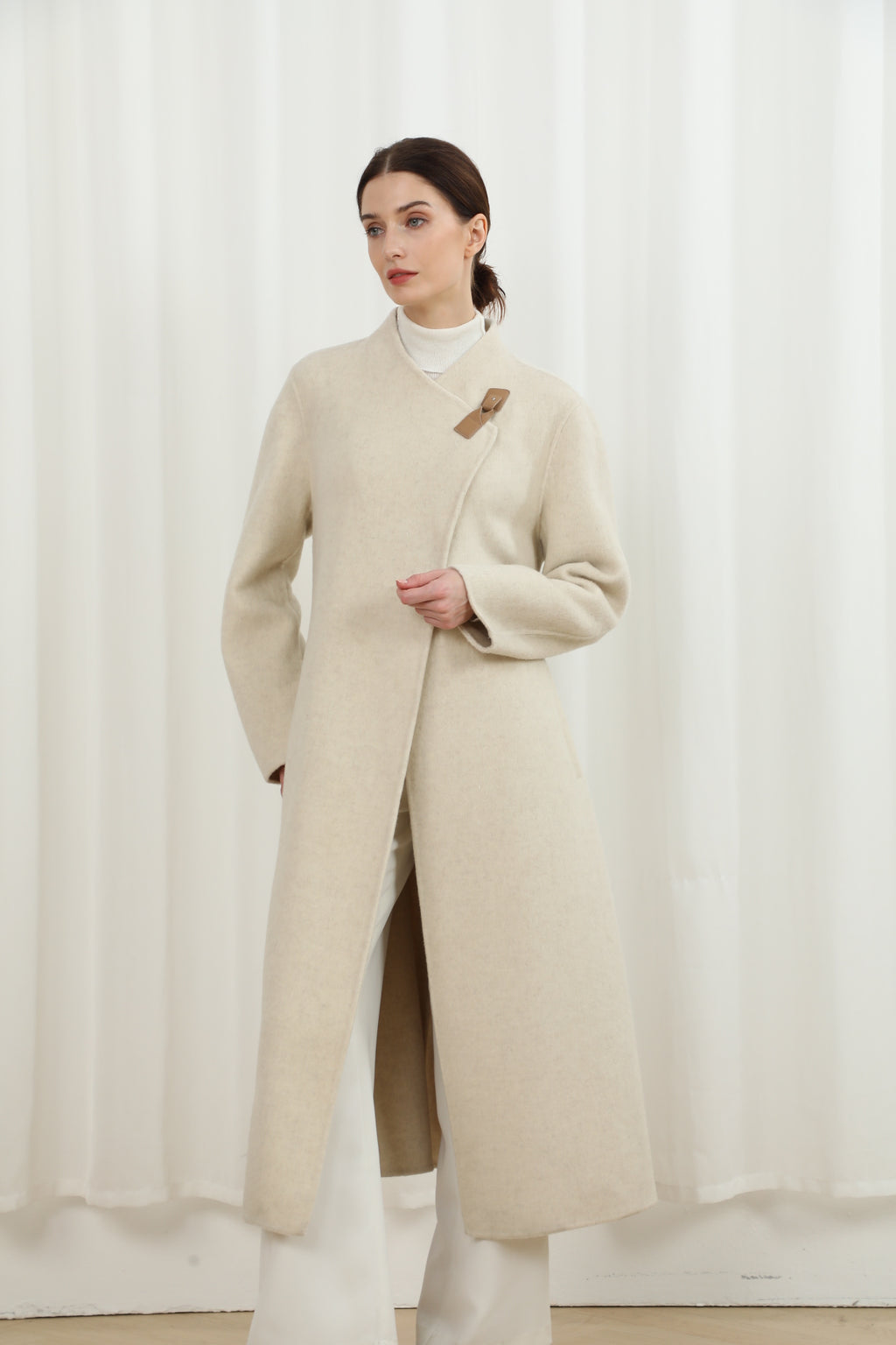 The Mayfair Structured Coat with Genuine Leather Accents 99007-2