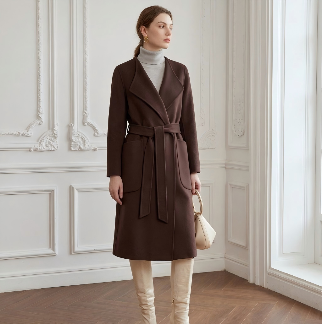 The Cotswolds Draped Pure Wool Wrap Coat M26101